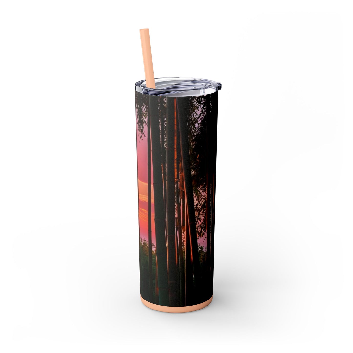 Bamboo Forest Sunrise Skinny Tumbler with Straw, 20oz
