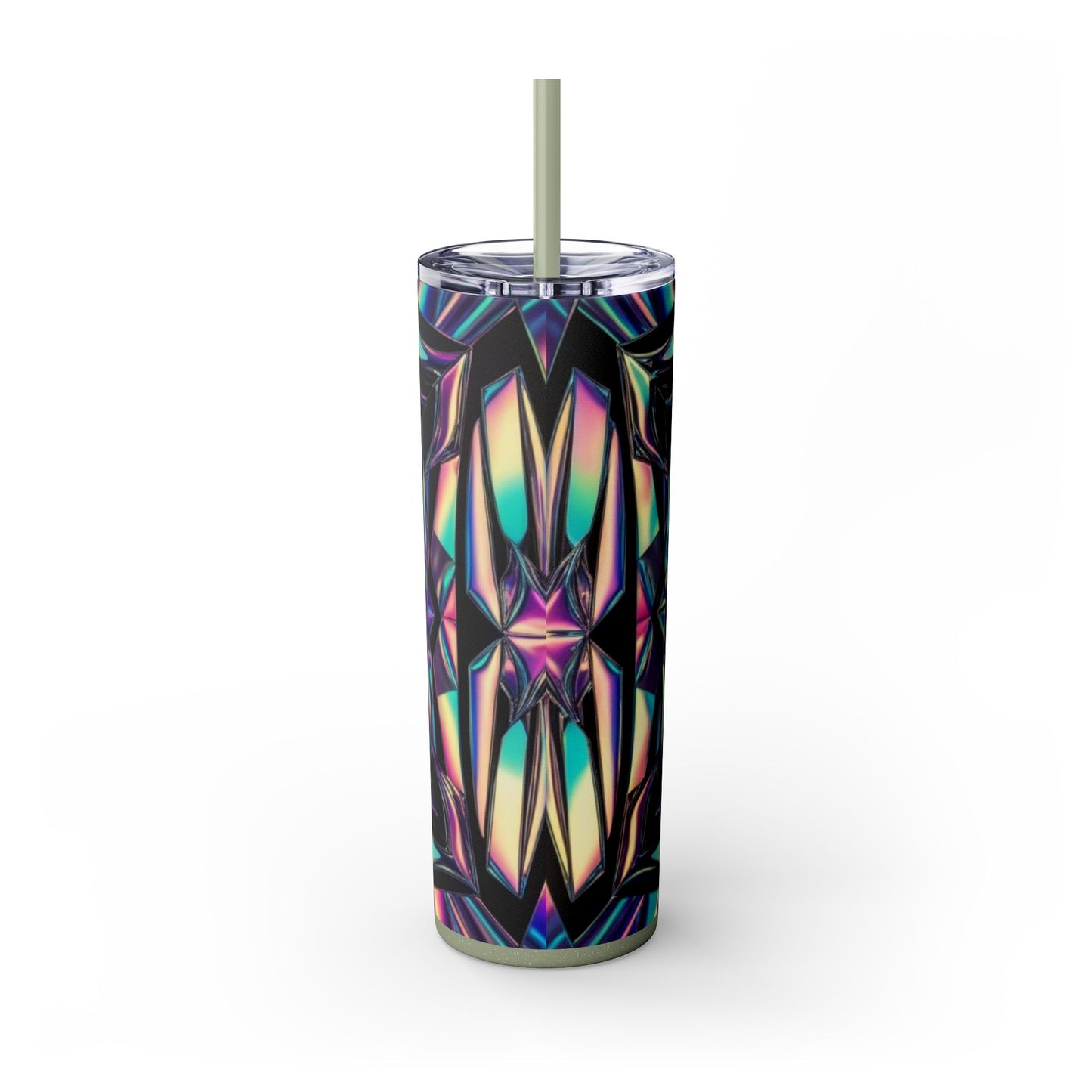 Optical Illusion Skinny Tumbler with Straw, 20oz
