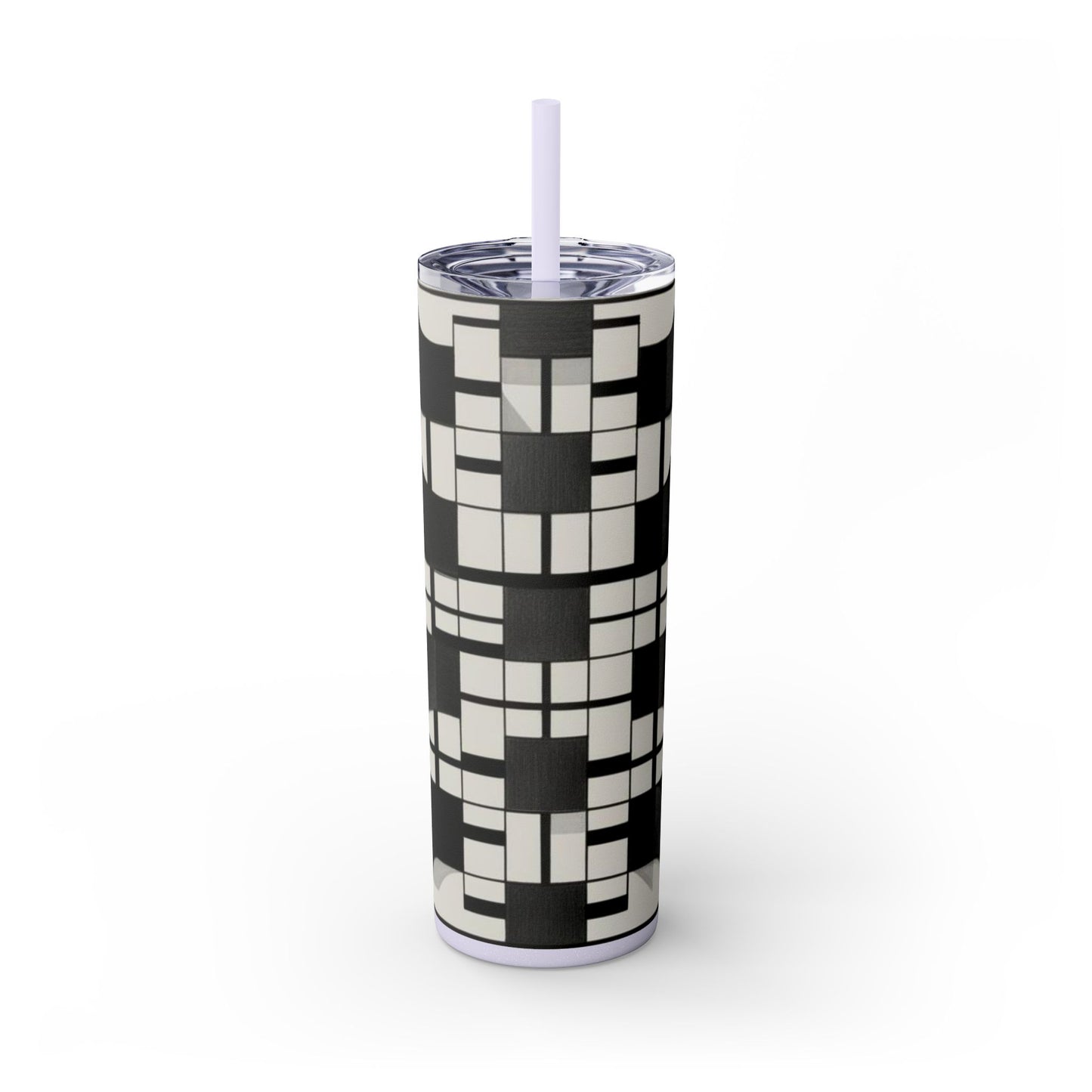 Optical Illusion Skinny Tumbler with Straw, 20oz