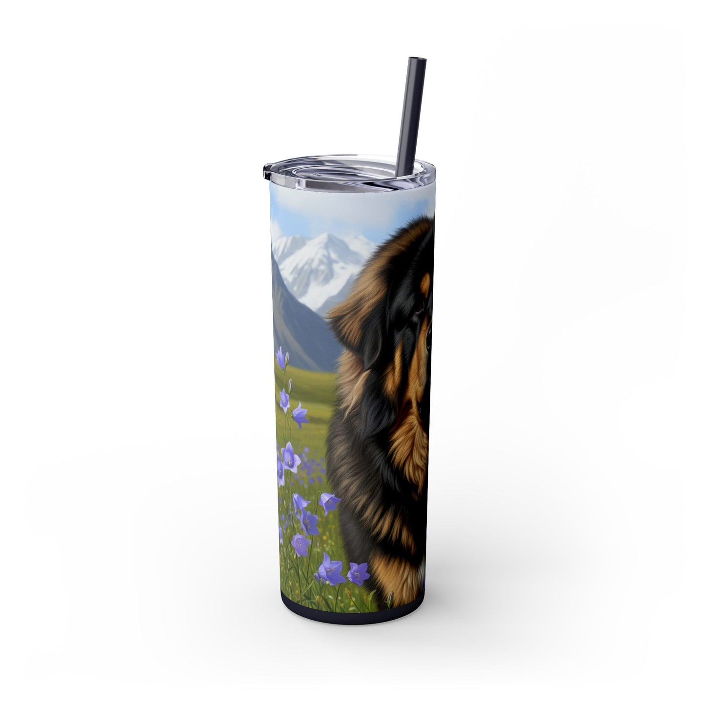 Tibetan Mastiff Skinny Tumbler with Straw, 20oz