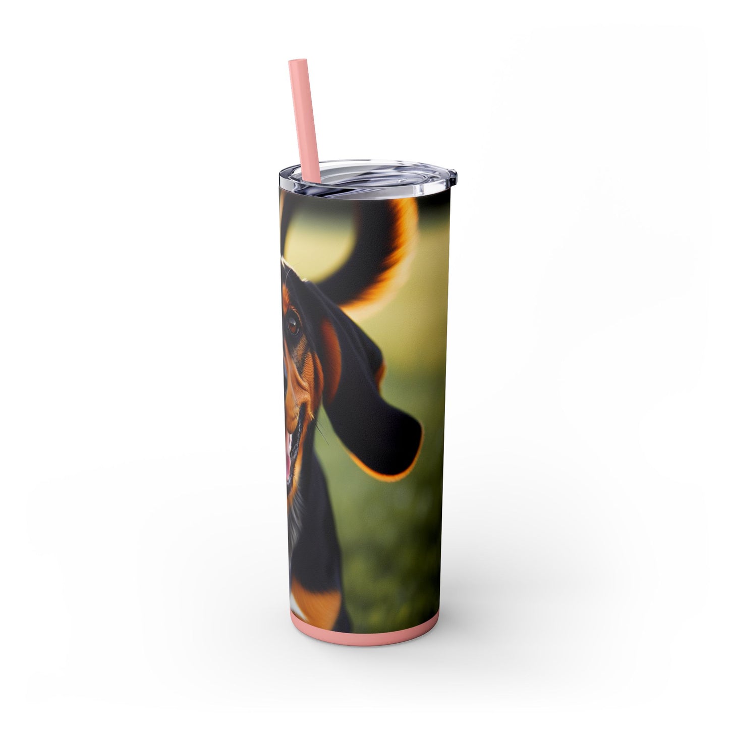 Black and Tan Coonhound Tumbler with Straw, 20oz