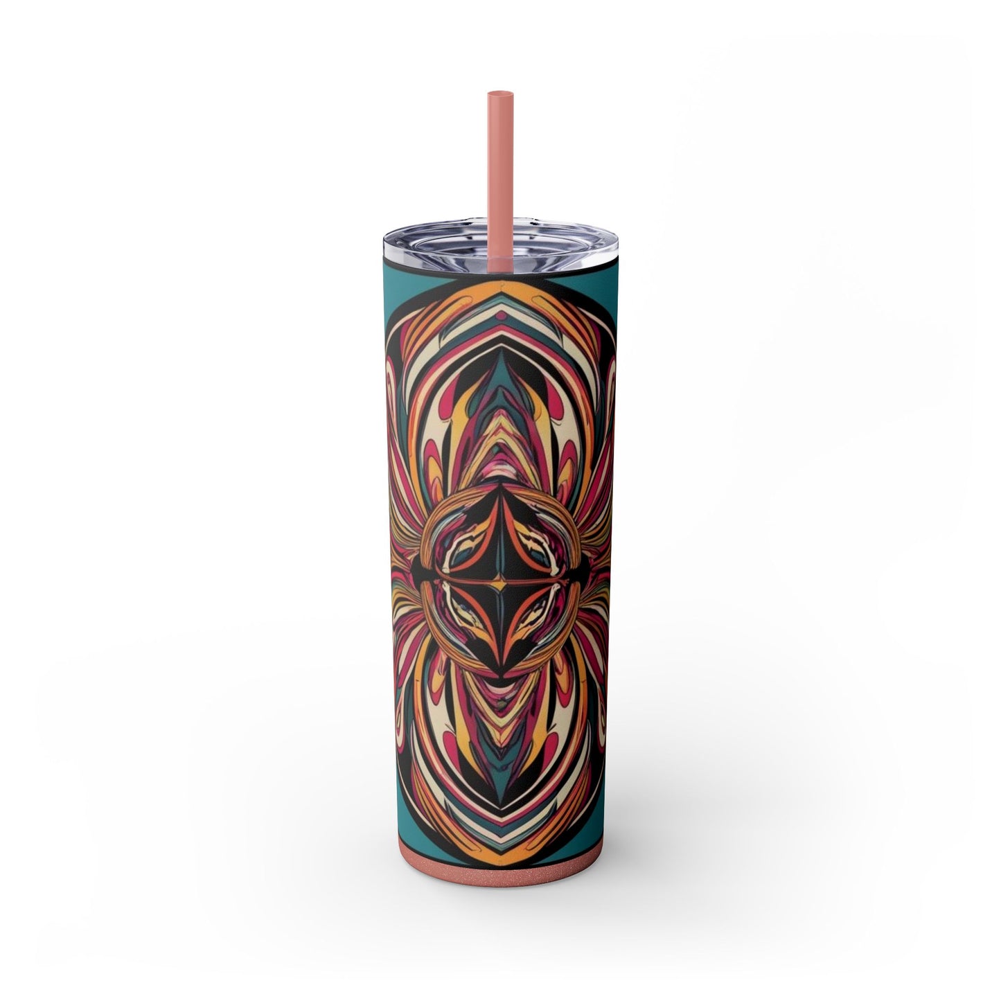 Optical Illusion Skinny Tumbler with Straw, 20oz