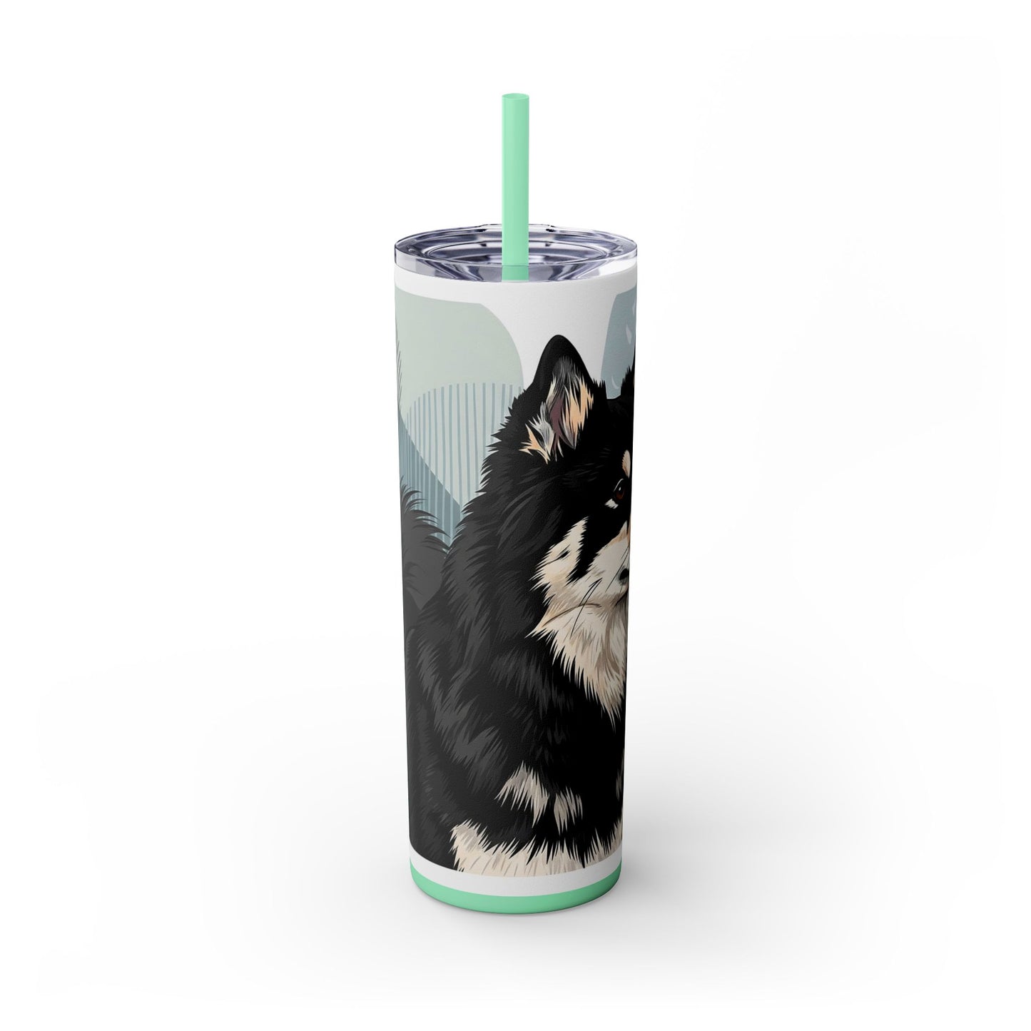 Swedish Lapphund Skinny Tumbler with Straw, 20oz
