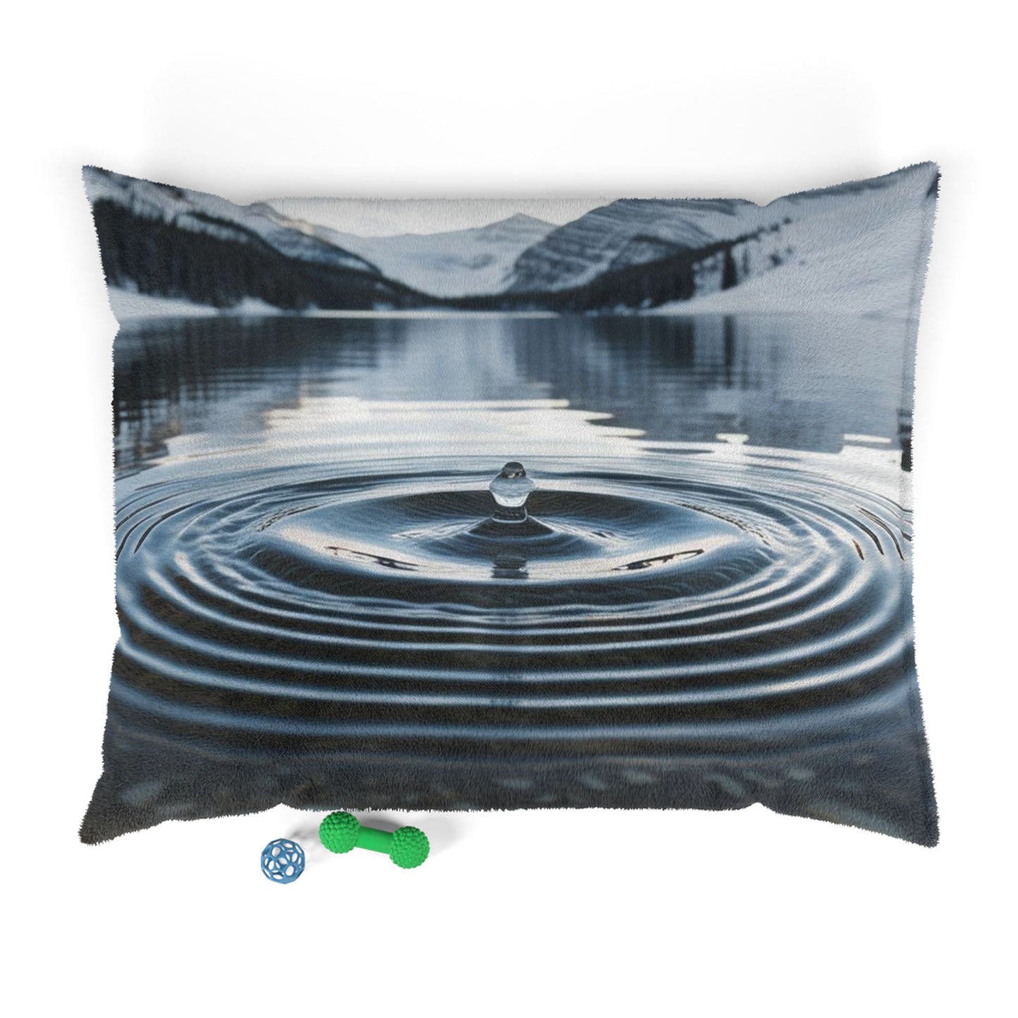 Ripple in a Snowy Mountain Lake Pet Bed