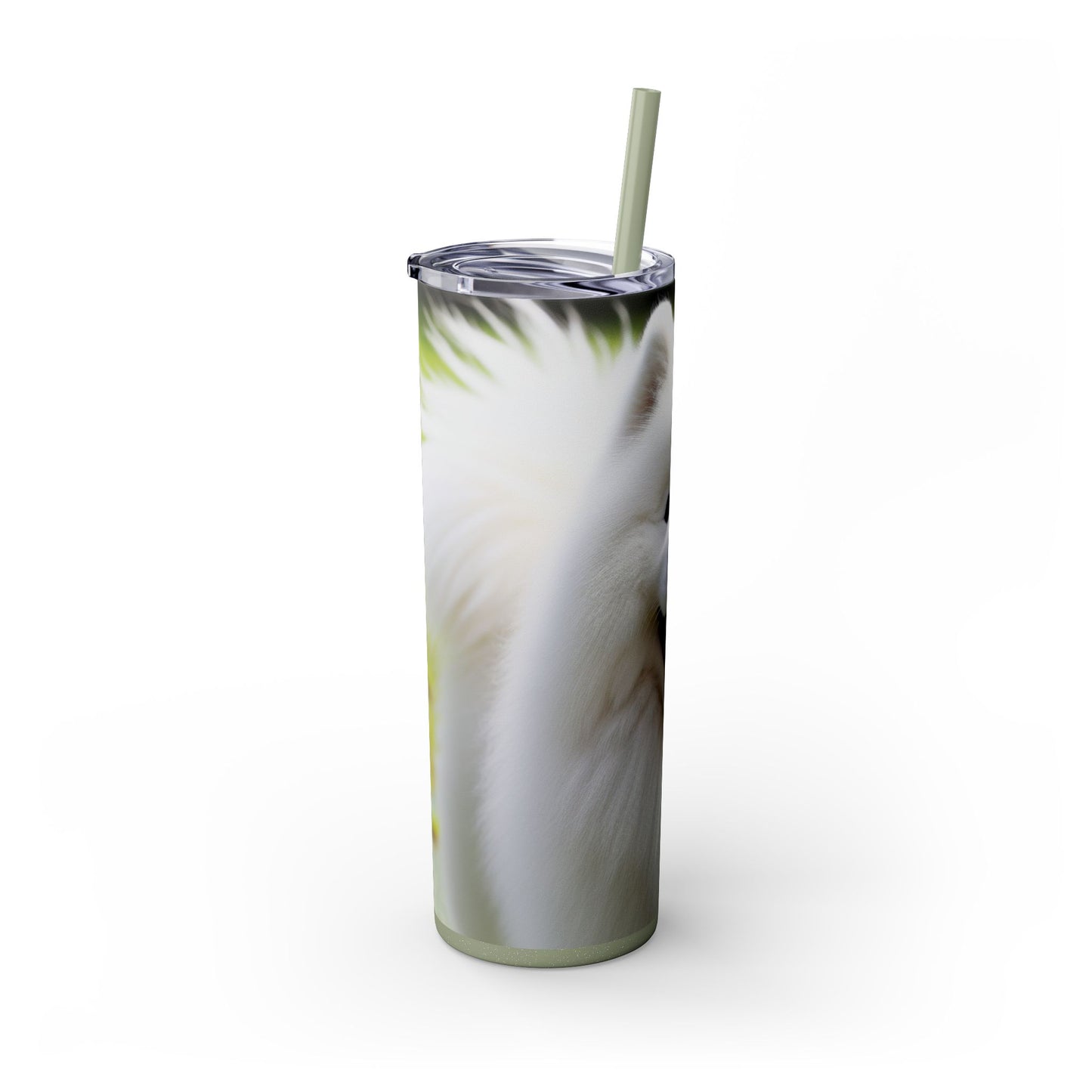Samoyed Skinny Tumbler with Straw, 20oz