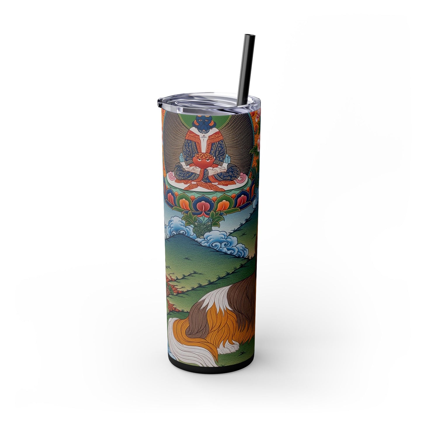 Lhasa Apso Skinny Tumbler with Straw, 20oz