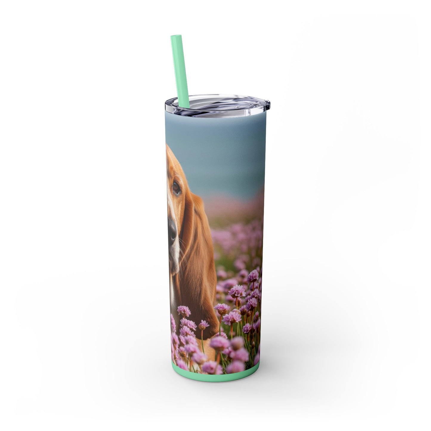 Basset Fauve de Bretagne Skinny Tumbler with Straw, 20oz