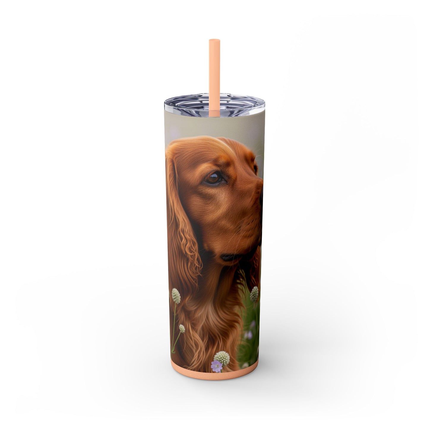 Sussex Spaniel Skinny Tumbler with Straw, 20oz
