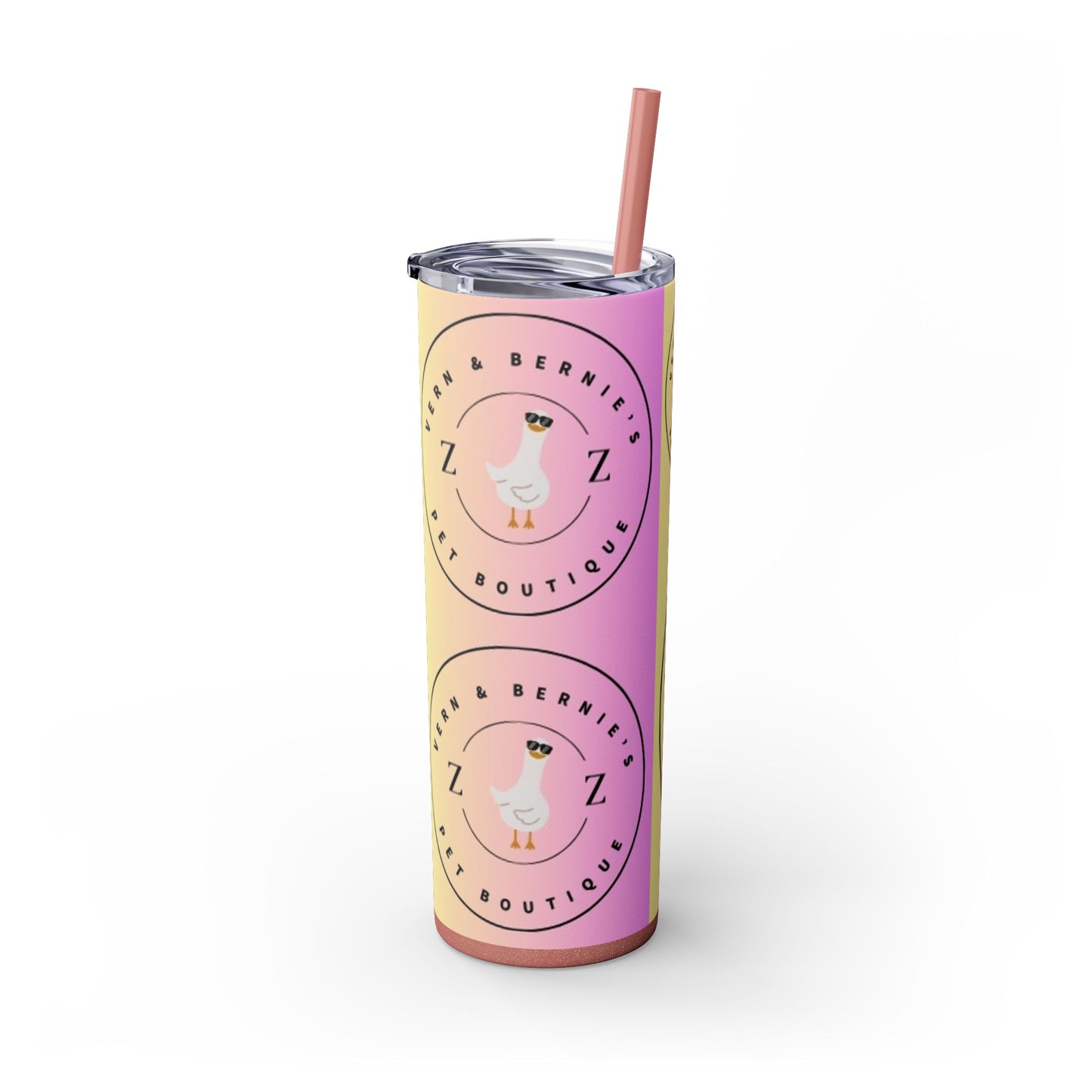 Vern and Bernie's Skinny Tumbler with Straw, 20oz