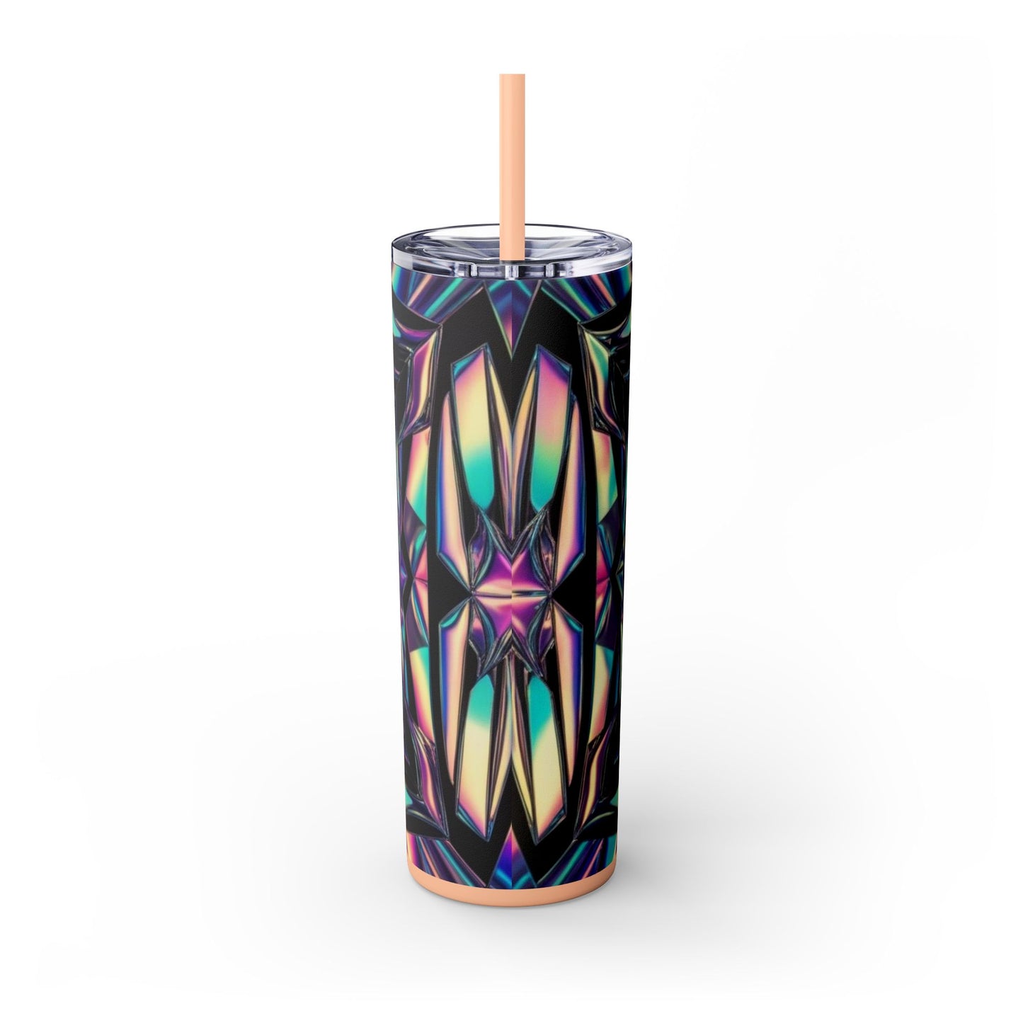 Optical Illusion Skinny Tumbler with Straw, 20oz