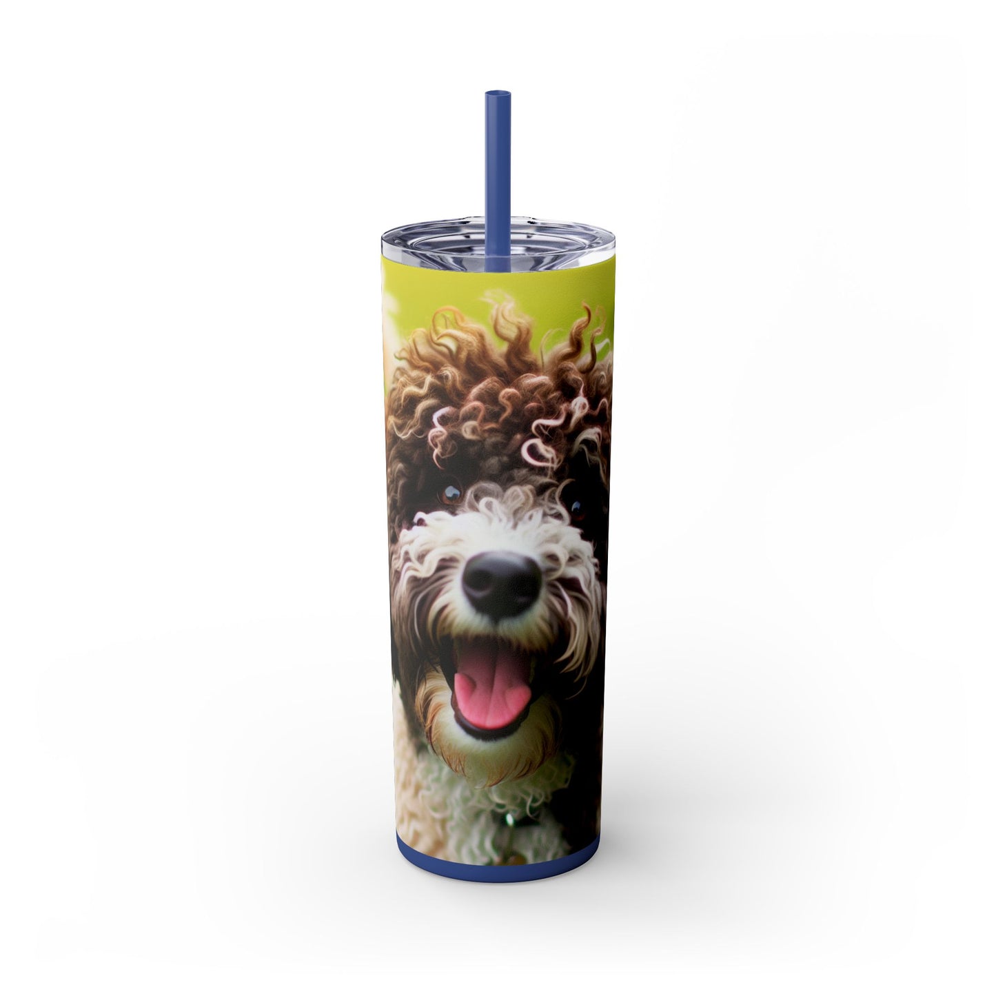 Spanish Water Dog Skinny Tumbler with Straw, 20oz