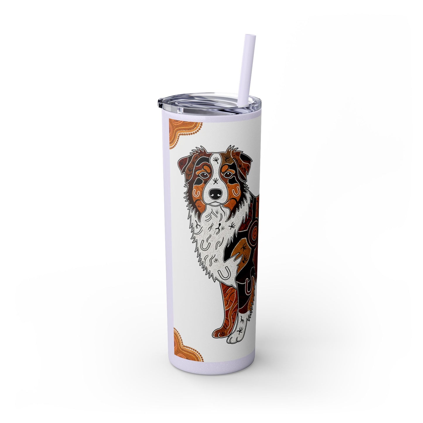 Australian Shepherd Skinny Tumbler with Straw, 20oz
