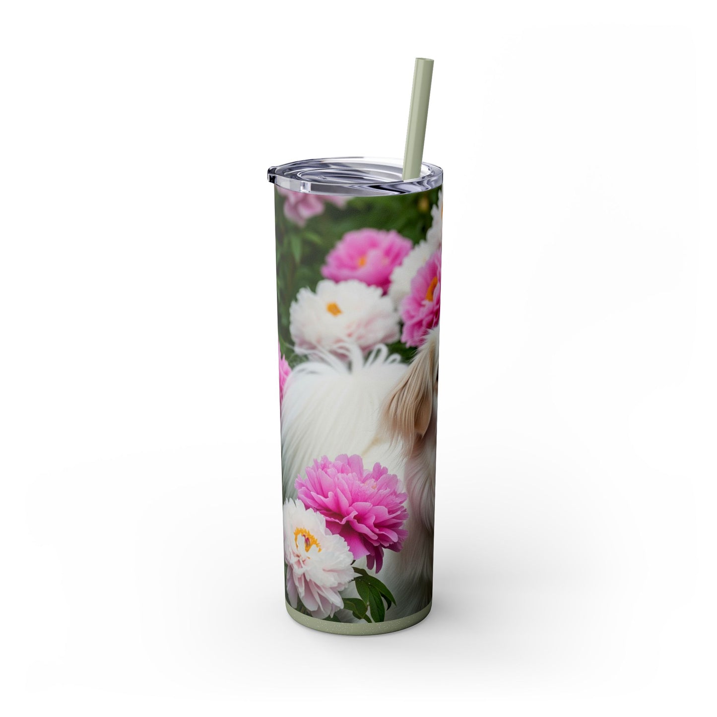 Tibetan Spaniel Tumbler with Straw, 20oz