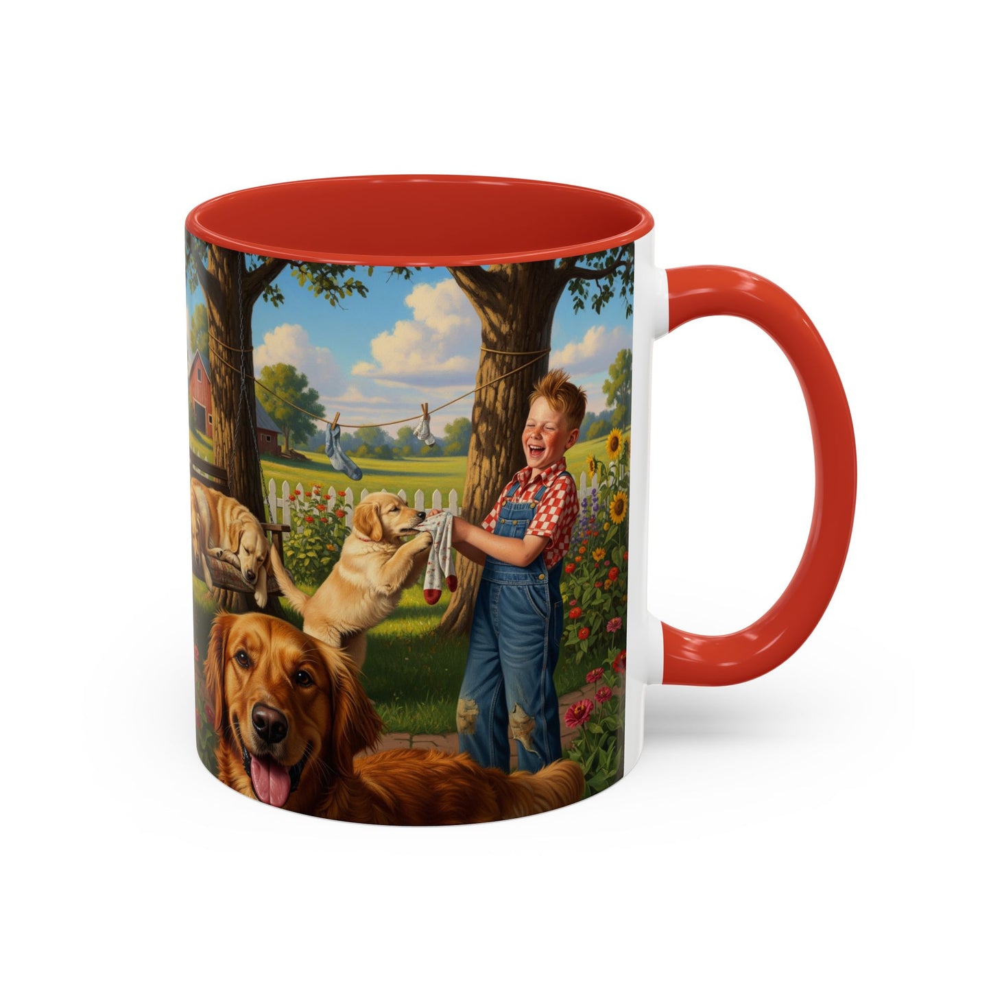 Golden Retriever Accent Coffee Mug - Perfect Gift for Dog Lovers