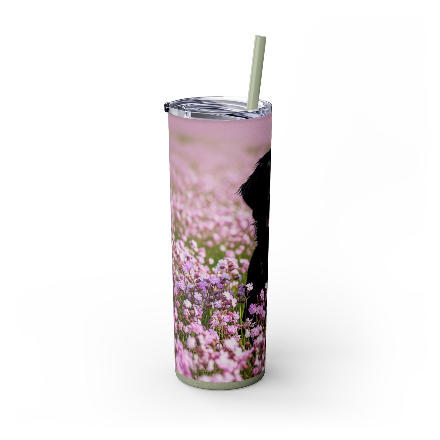 Flat Coated Retriever Skinny Tumbler with Straw, 20oz