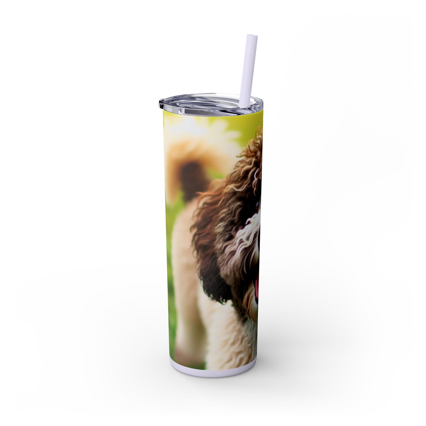 Spanish Water Dog Skinny Tumbler with Straw, 20oz