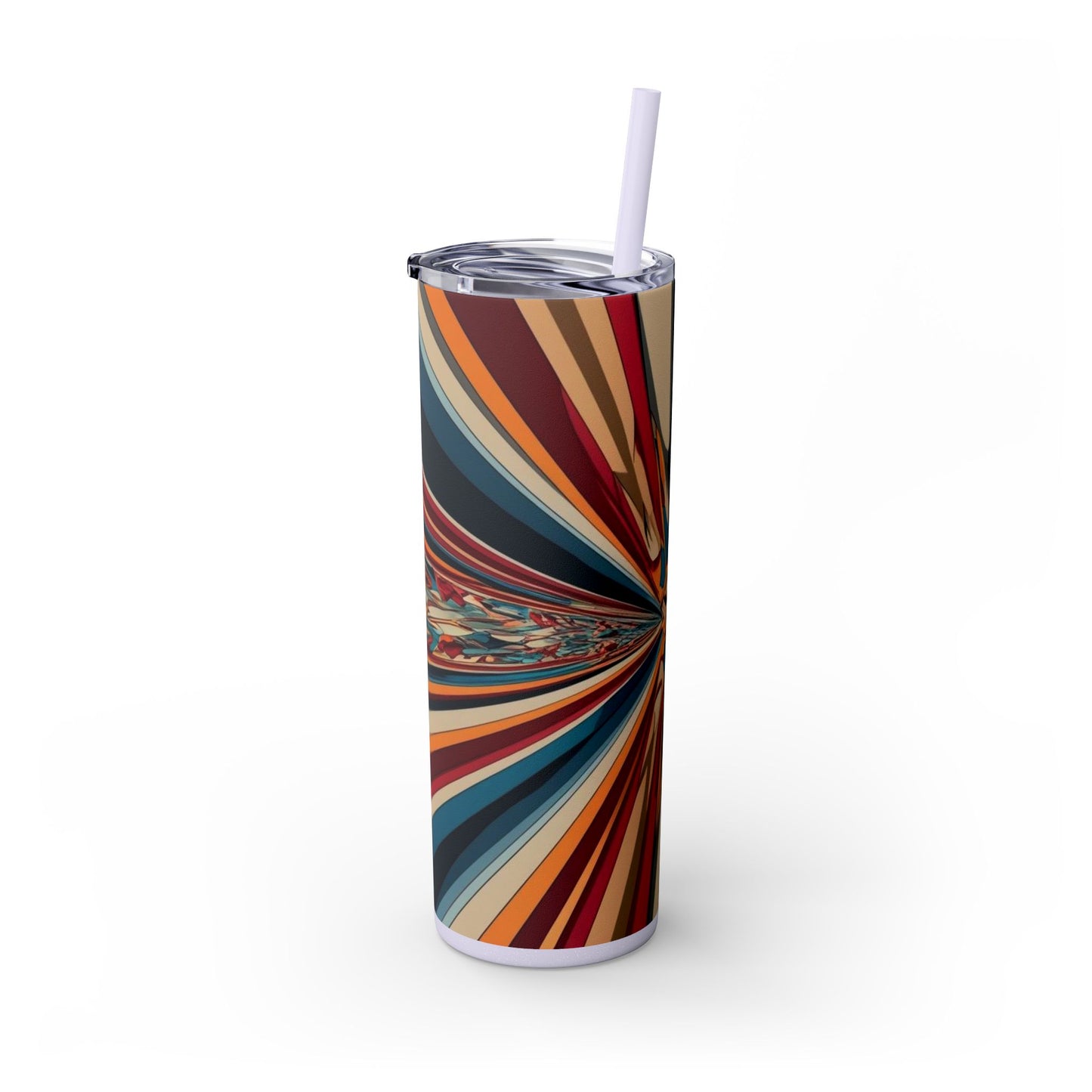 Optical Illusion Skinny Tumbler with Straw, 20oz