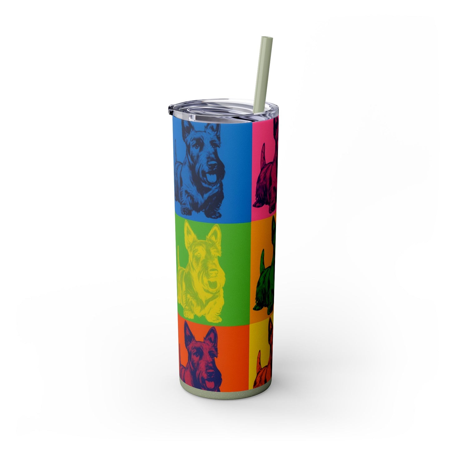 Scottish Terrier Skinny Tumbler with Straw, 20oz