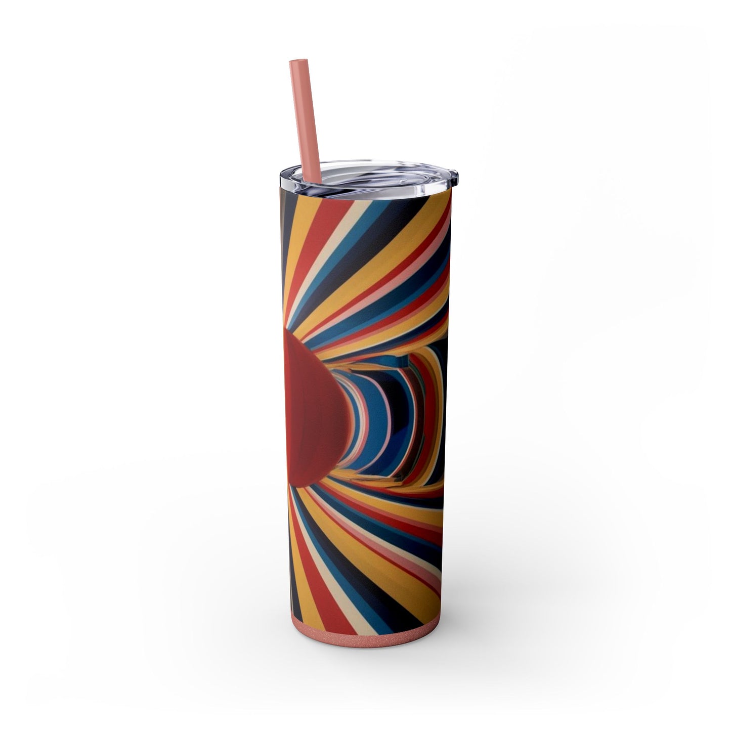 Optical Illusion Skinny Tumbler with Straw, 20oz