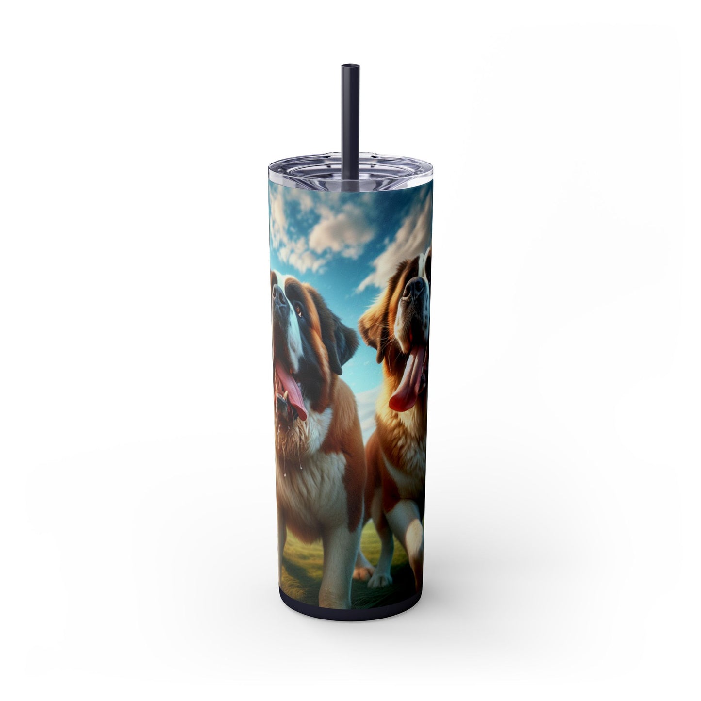 Saint Bernard Skinny Tumbler with Straw, 20oz