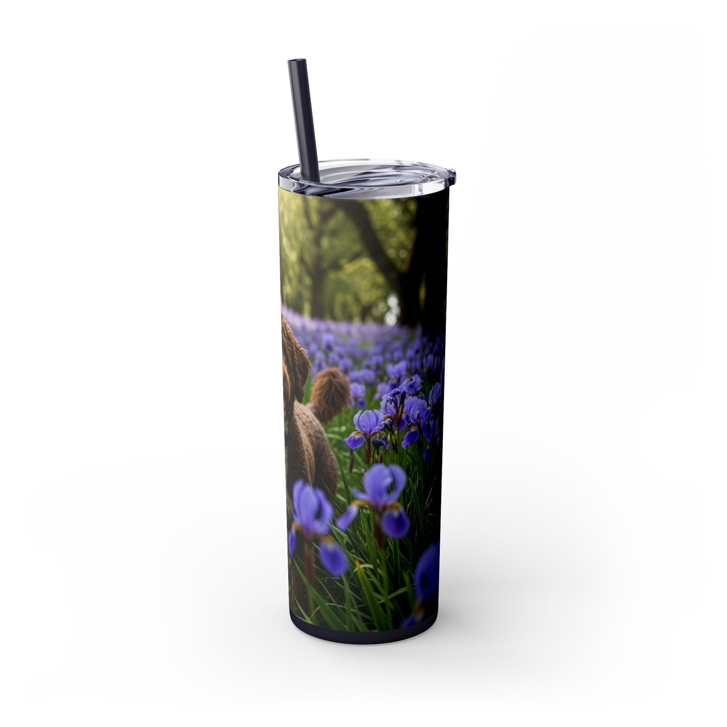 Portuguese Water Dog Skinny Tumbler with Straw, 20oz