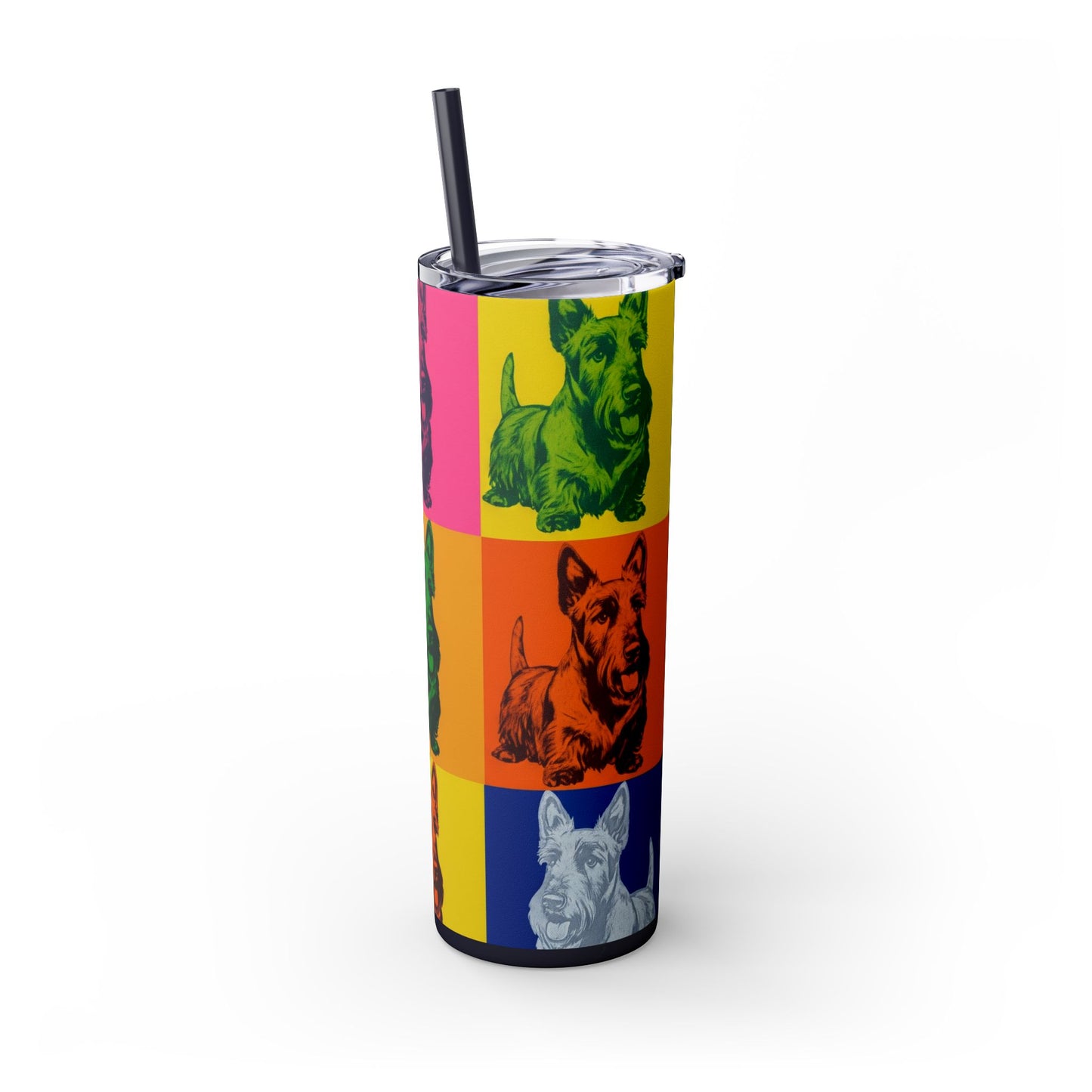 Scottish Terrier Skinny Tumbler with Straw, 20oz