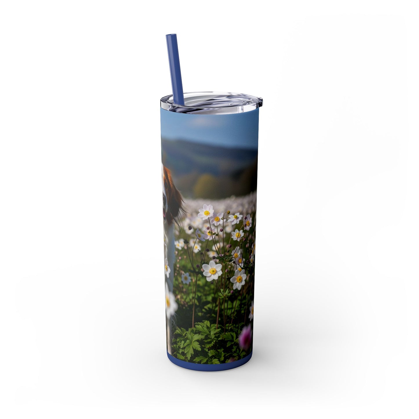 Nederlandse Kooikerhondje Skinny Tumbler with Straw, 20oz