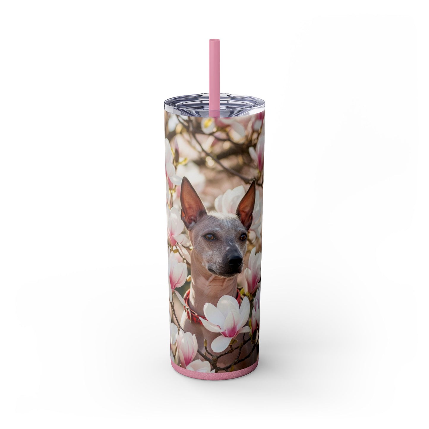 American Hairless Terrier Skinny Tumbler with Straw, 20oz