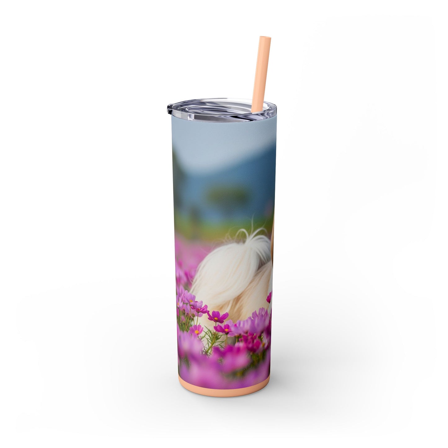 Shih Tzu Skinny Tumbler with Straw, 20oz