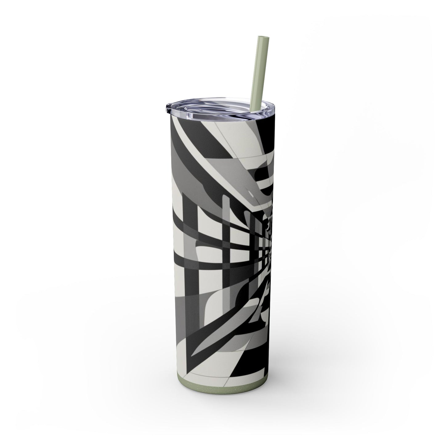 Optical Illusion Skinny Tumbler with Straw, 20oz