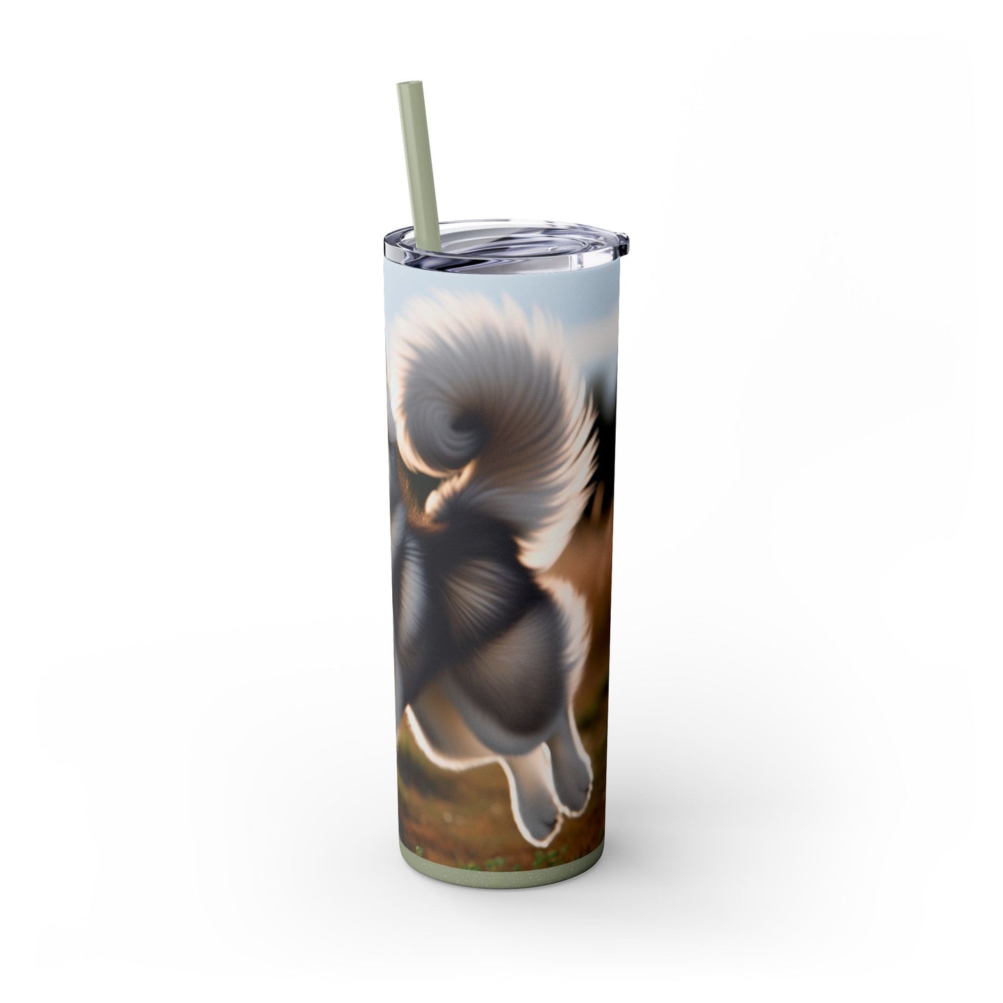 Alaskan Klee Kai Skinny Tumbler with Straw, 20oz