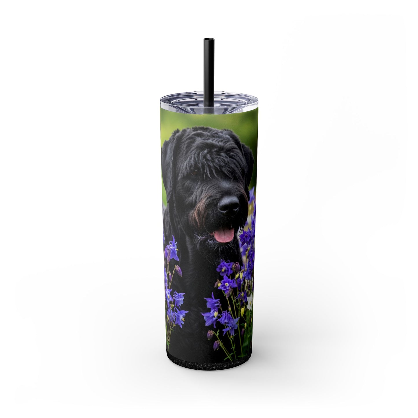 Black Russian Terrier Tumbler with Straw, 20oz
