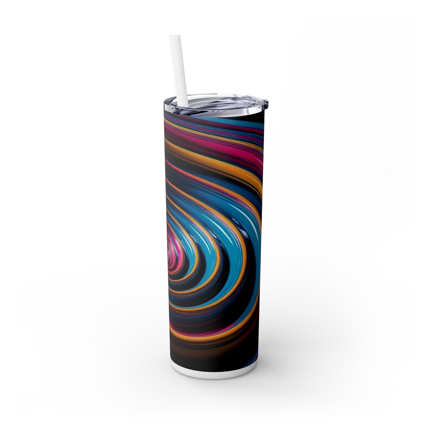 Optical Illusion Skinny Tumbler with Straw, 20oz