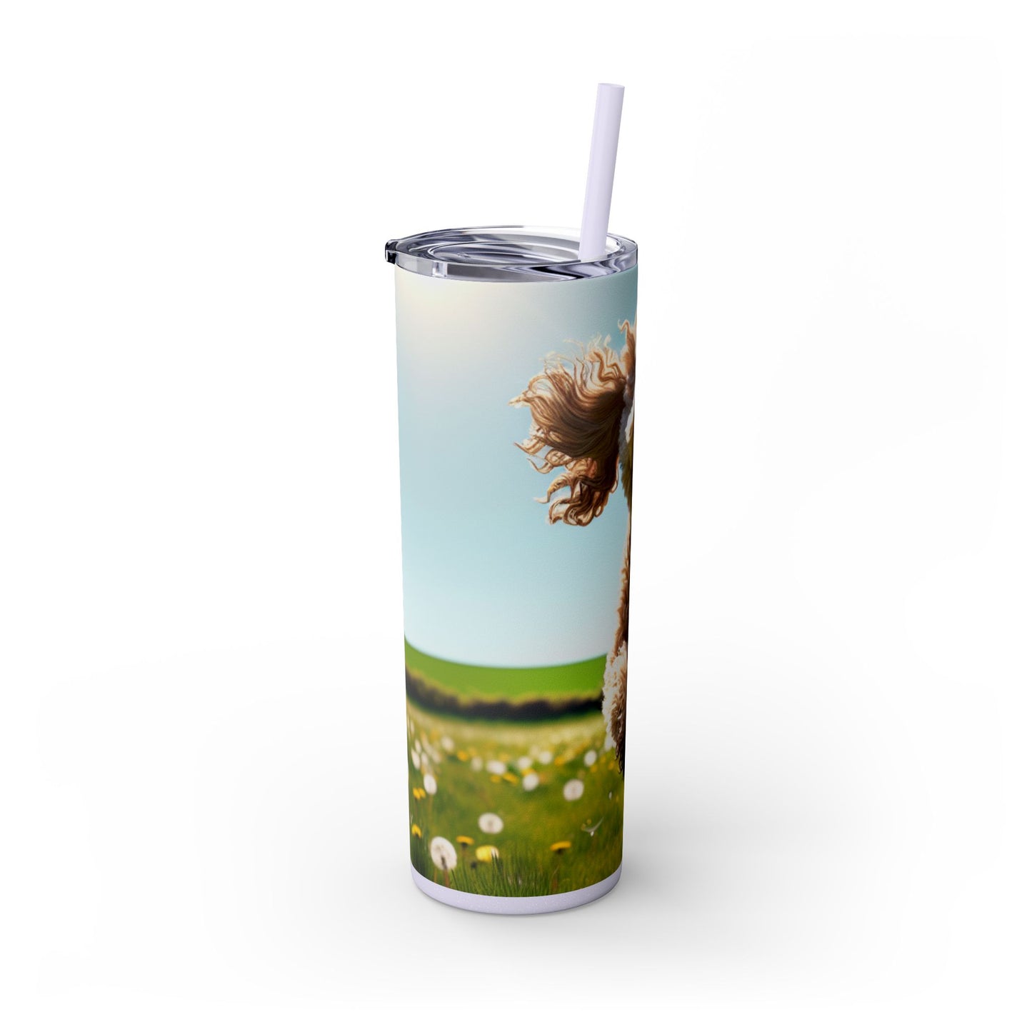 Spoodle Skinny Tumbler with Straw, 20oz