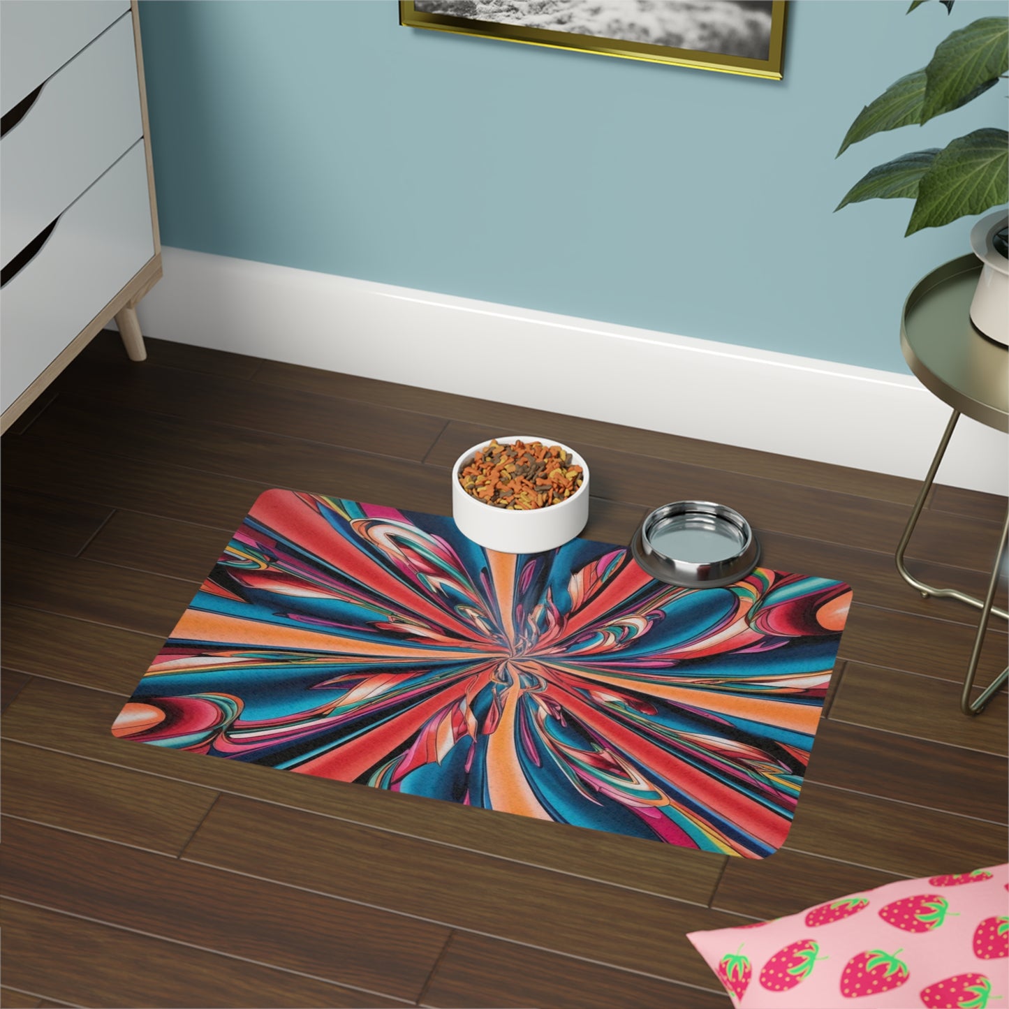 Pet Food Mat (12x18) - Optical Illusion