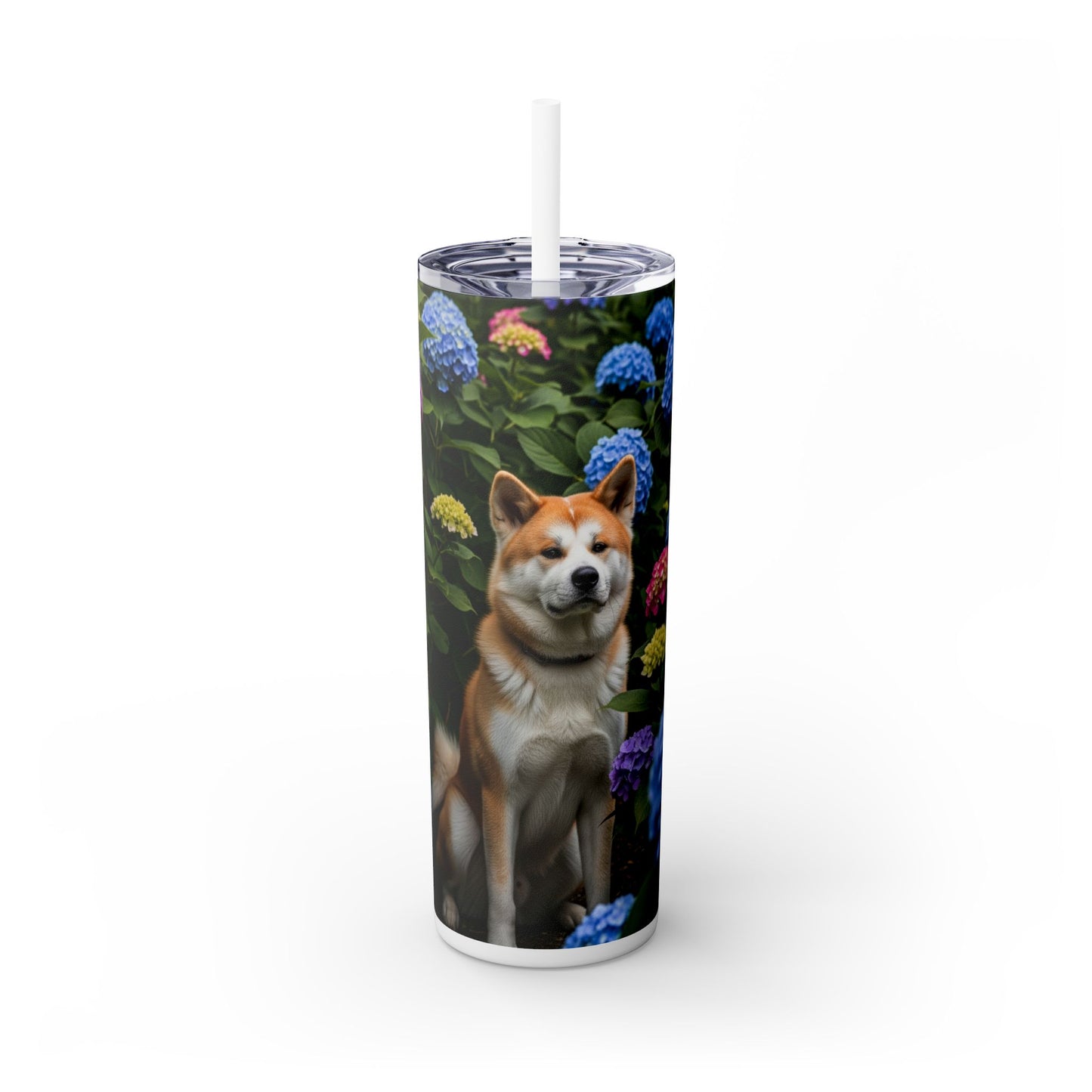 Akita Skinny Tumbler with Straw, 20oz