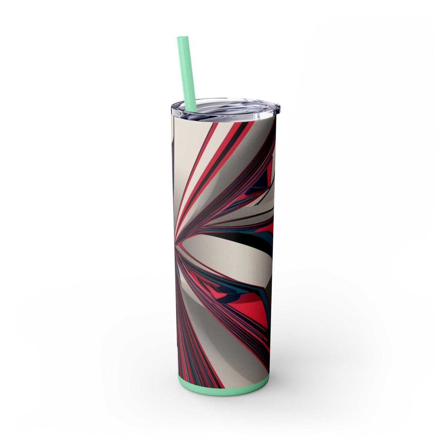 Optical Illusion Skinny Tumbler with Straw, 20oz