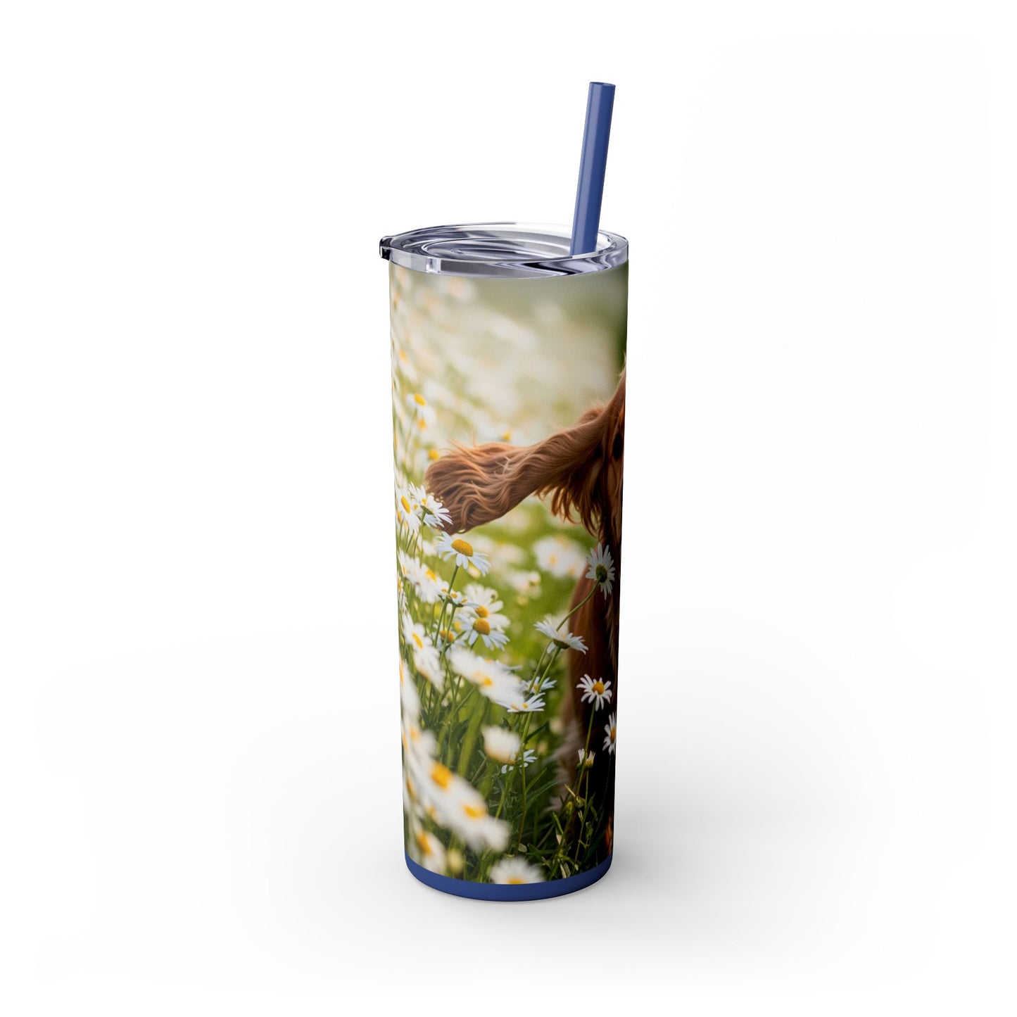 English Cocker Spaniel Skinny Tumbler with Straw, 20oz
