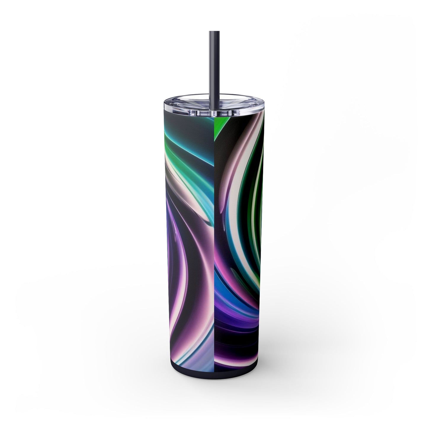 Optical Illusion Skinny Tumbler with Straw, 20oz
