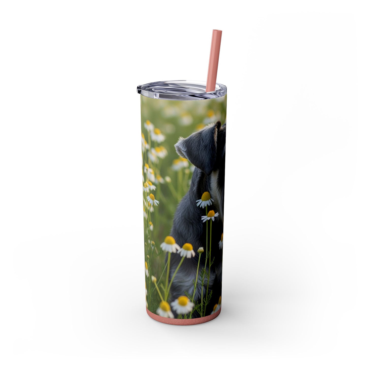 Miniature Schnauzer Skinny Tumbler with Straw, 20oz