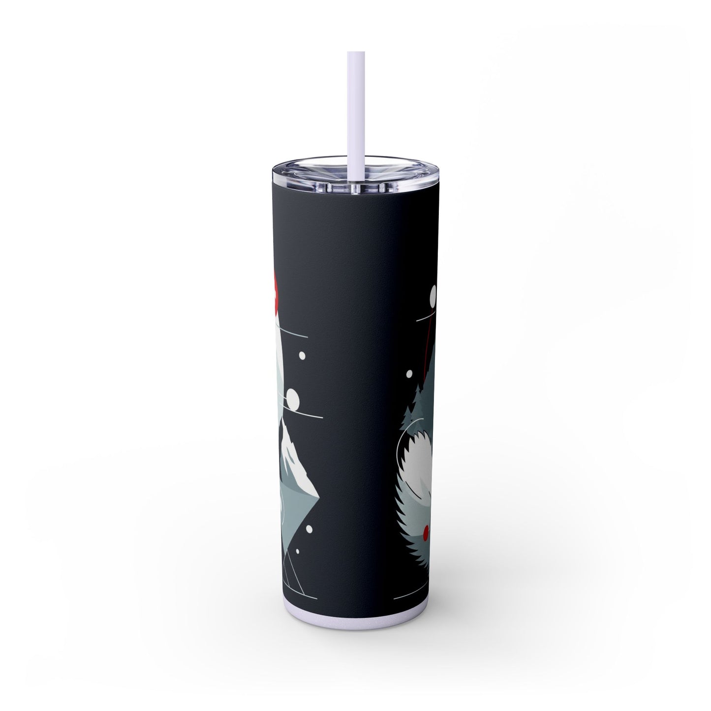 White Swiss Shepherd Dog Skinny Tumbler with Straw, 20oz