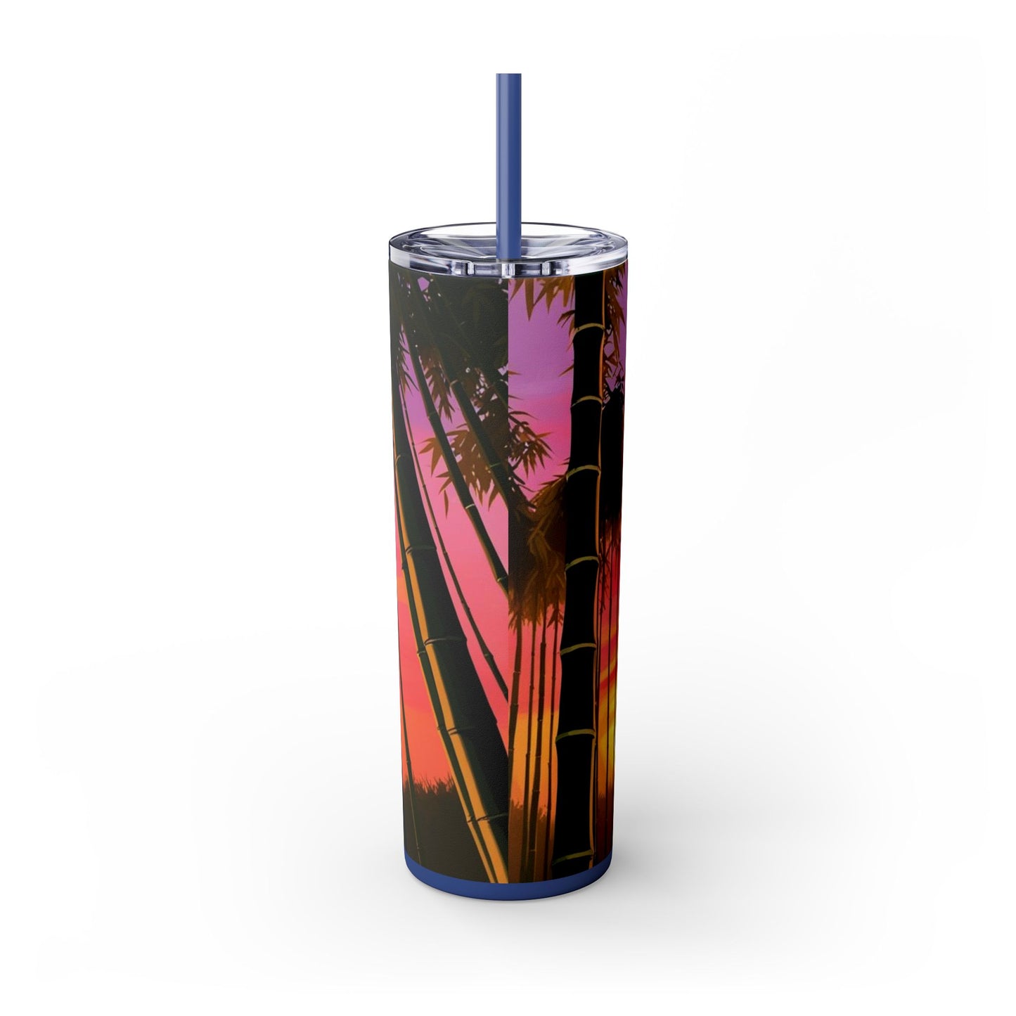 Bamboo Forest Sunrise Skinny Tumbler with Straw, 20oz