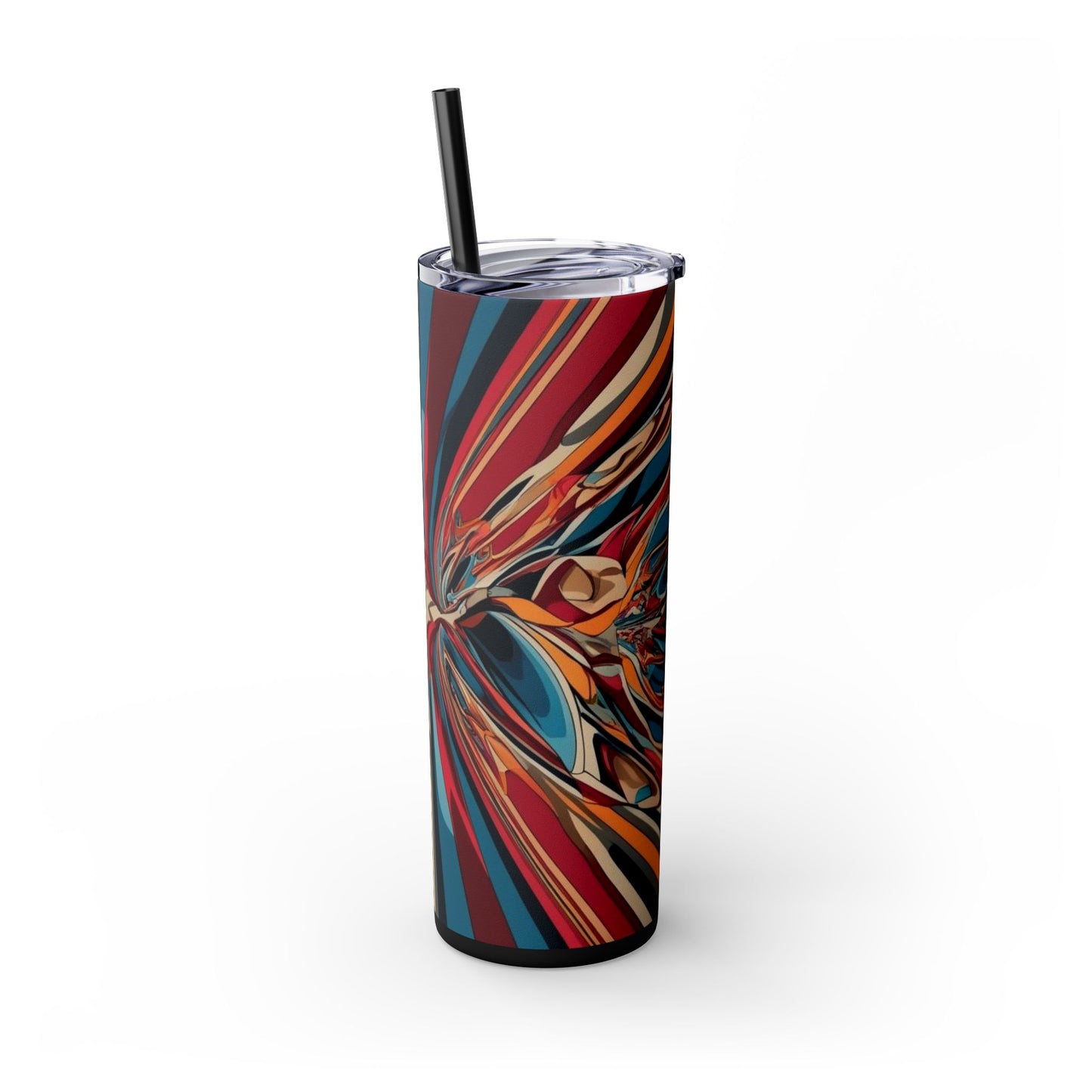 Optical Illusion Skinny Tumbler with Straw, 20oz