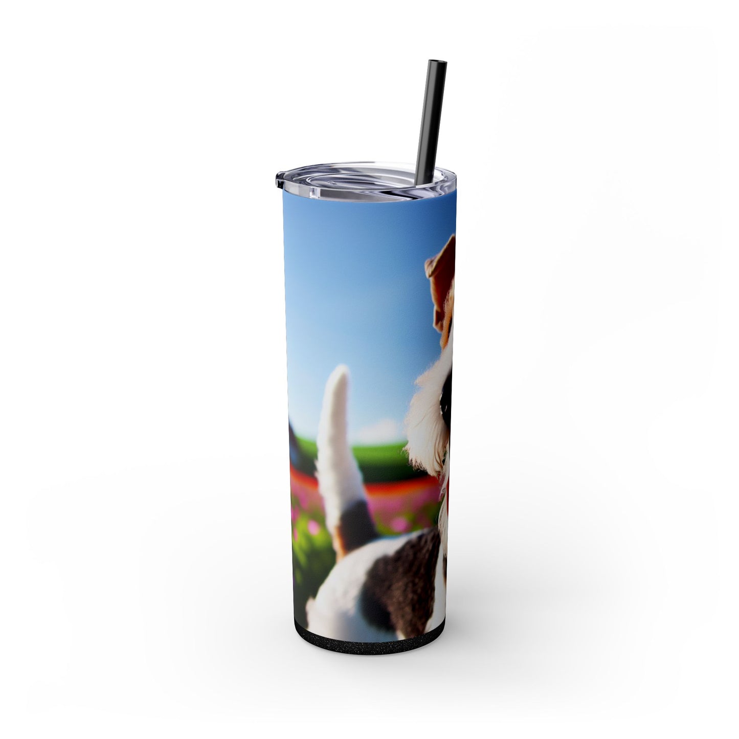 Wire Fox Terrier Skinny Tumbler with Straw, 20oz