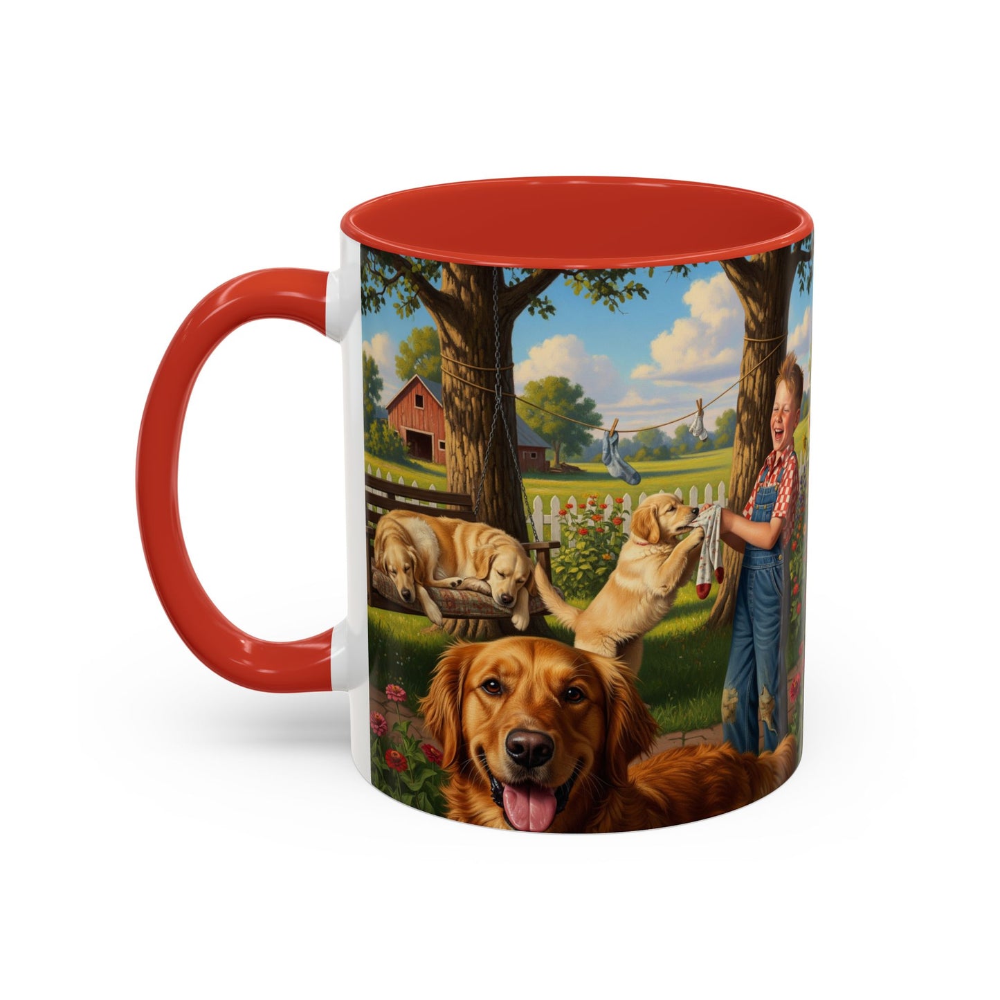 Golden Retriever Accent Coffee Mug - Perfect Gift for Dog Lovers