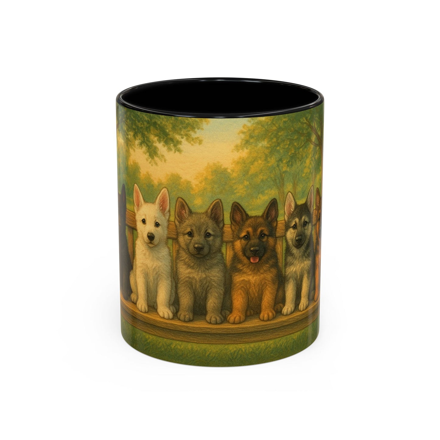 German Shepherd puppies Accent Coffee Mug - Perfect Gift for Dog Lovers