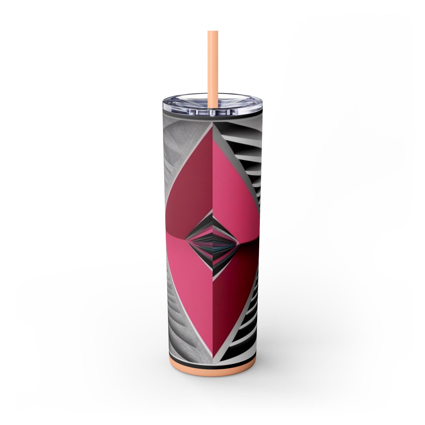 Optical Illusion Skinny Tumbler with Straw, 20oz