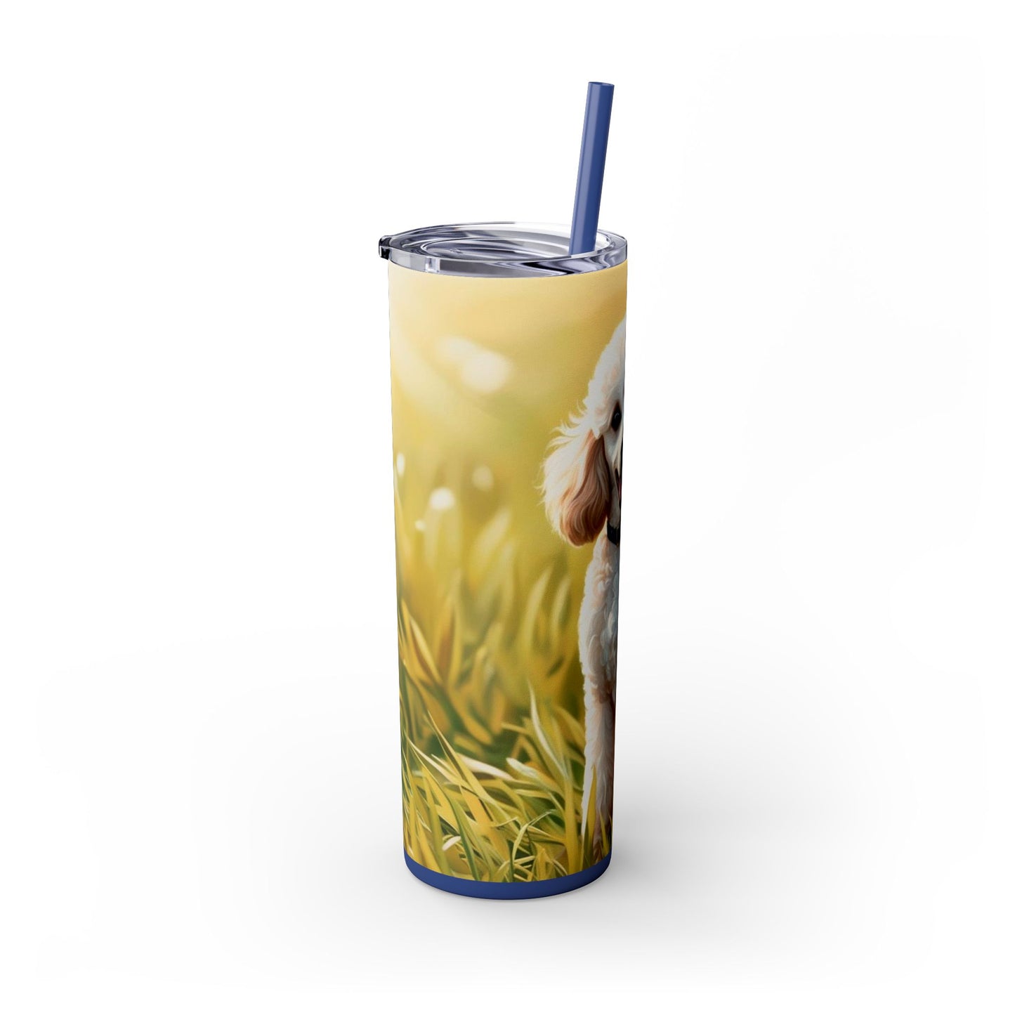 Miniature Poodle Skinny Tumbler with Straw, 20oz