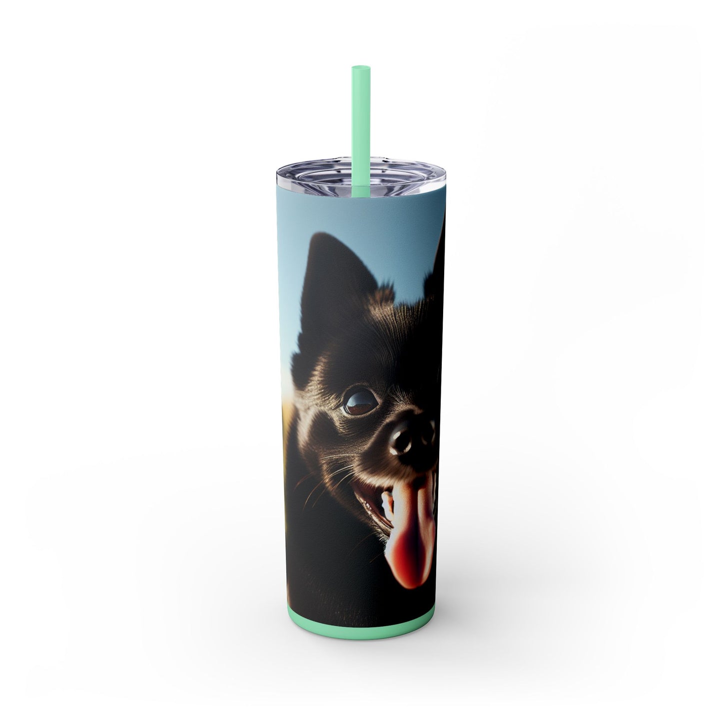 Schipperke Skinny Tumbler with Straw, 20oz