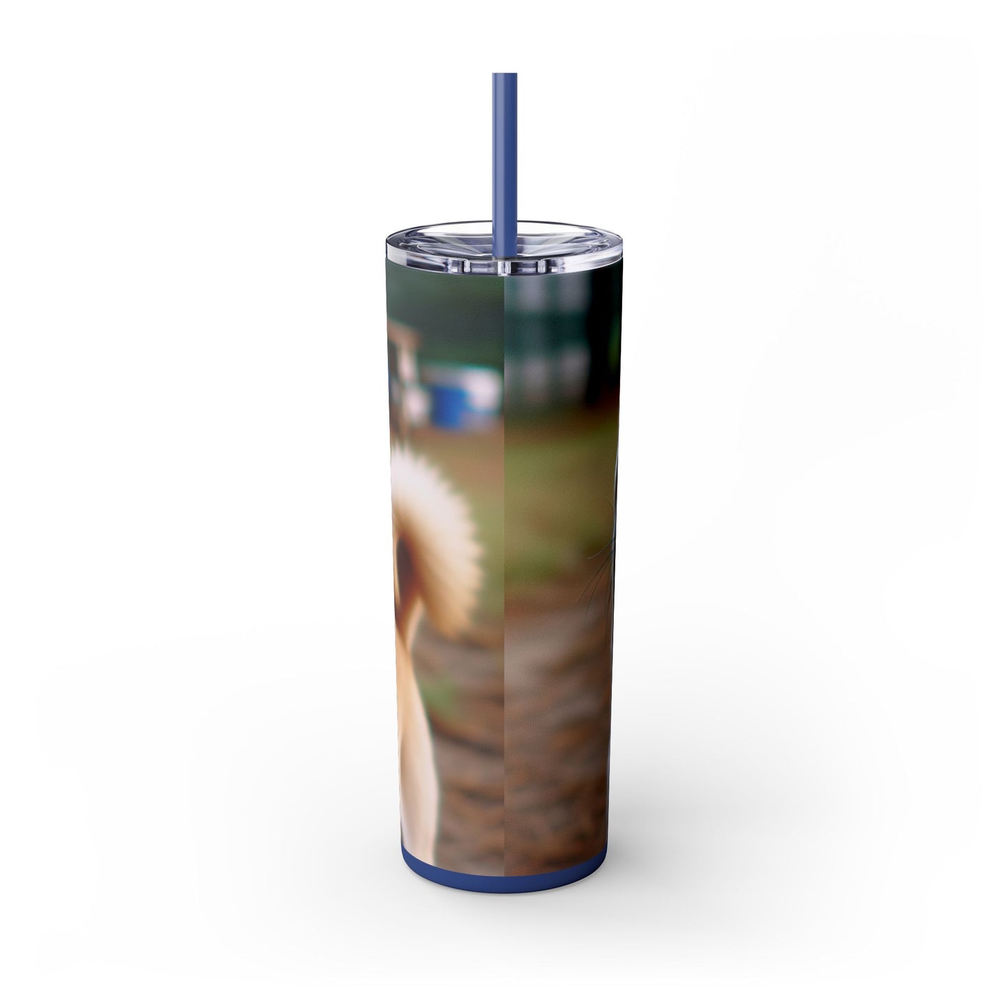 Korean Jindo Dog Tumbler with Straw, 20oz